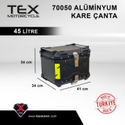 TEX 70050 Alüminyum 55 Litre Universal Siyah Arka Çanta - Görsel 8